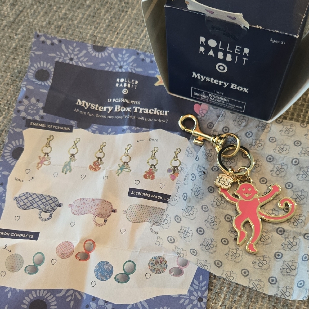 Roller Rabbit X Target Pink Monkey Keychain **RARE**